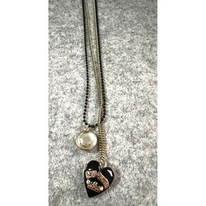 Disney Evil Queen Dual Chain Necklace Heart  Pendants